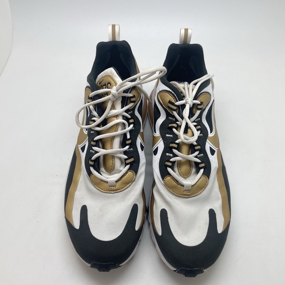 Nike Sneakers Mens 10 Air Max 270 React CW7298-100 Gold Athletic‎ Running Shoes - Picture 2 of 10